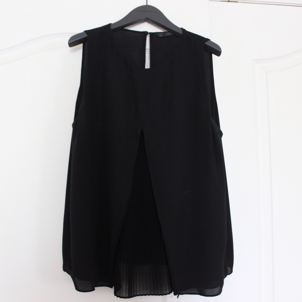 Zara Trafaluc Black Chiffon Top